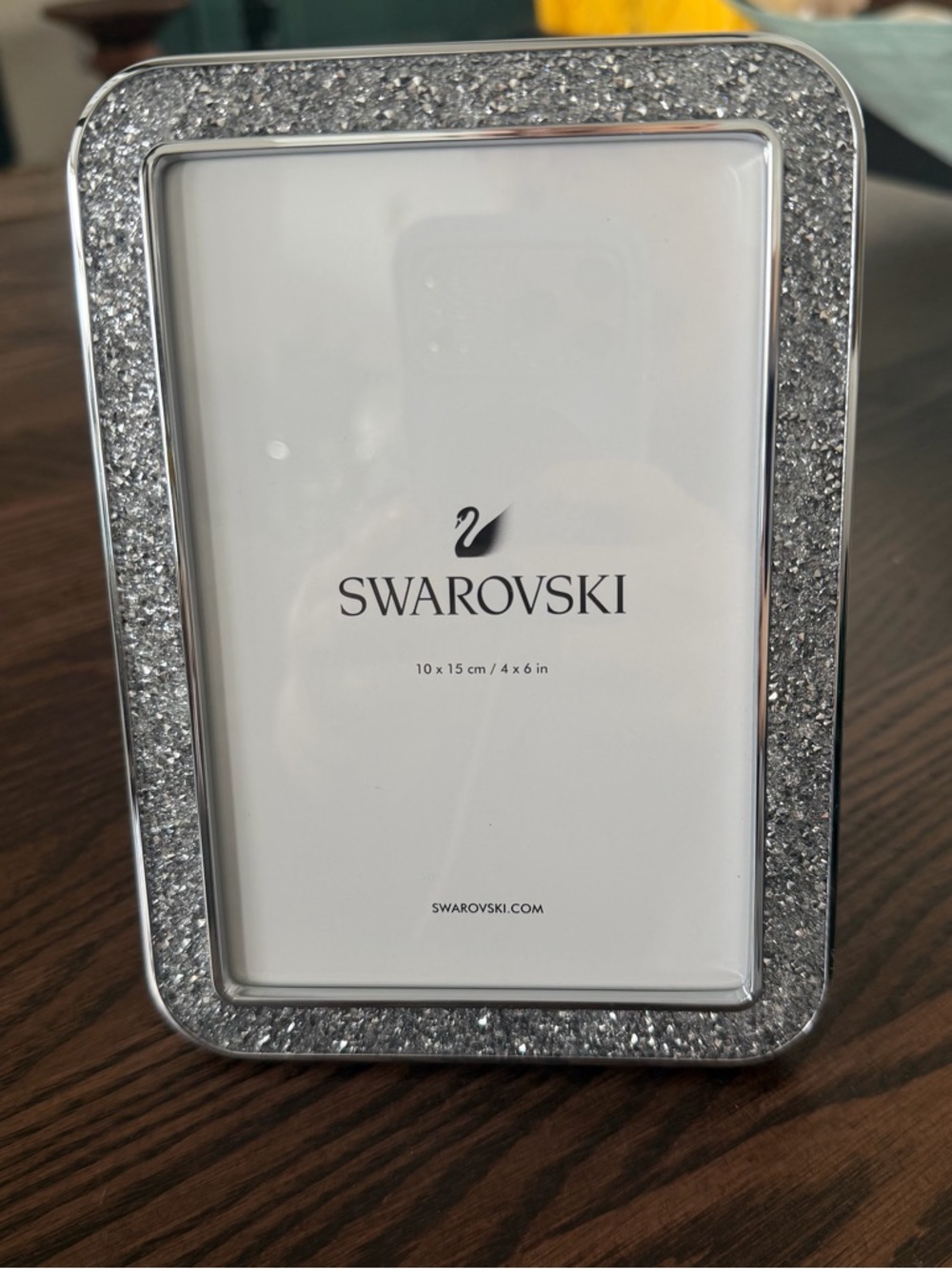 Brand New Swarovski 4x6 Silver Crystal-Edged Picture Frame